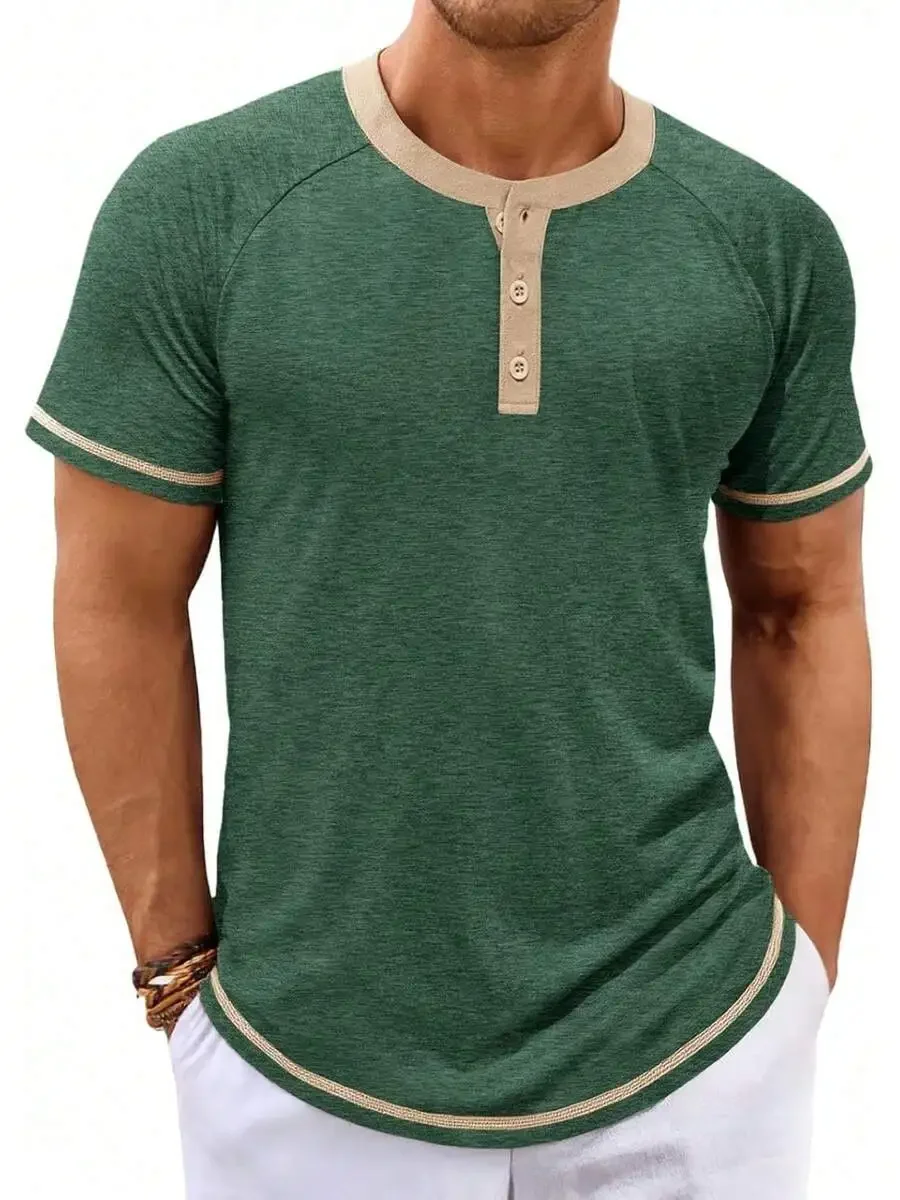 Mens Short Sleeve Henley T-Shirt Casual Vintage Button Up Lightweight Top
Mens Short Sleeve Henley T-Shirt Casual Vintage Button Up Lightweight Top