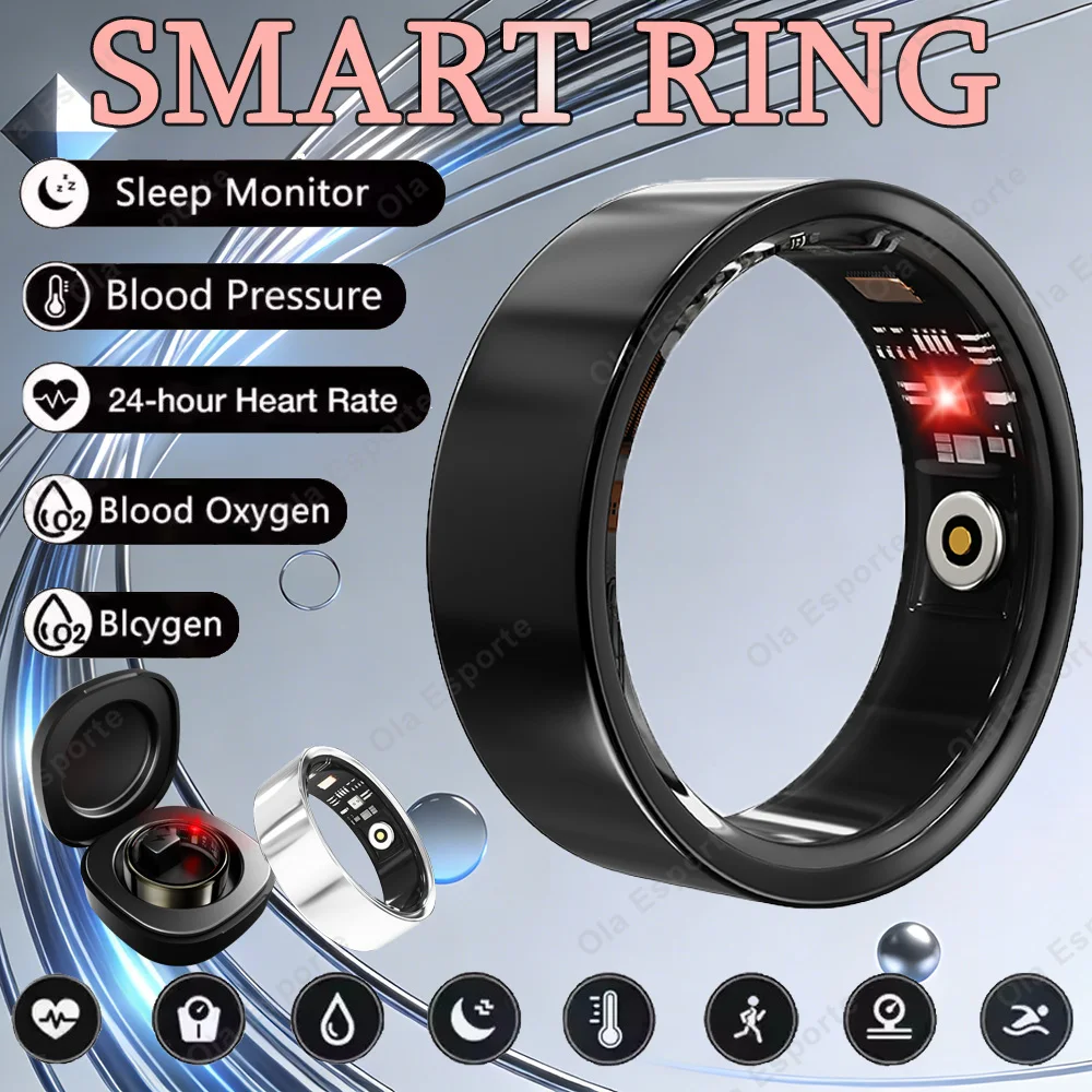 New Smart Ring Men Women, Heart Rate and Blood Oxygen Monitor Smartring IP68 & 5ATM Waterproof Multi-sport Mode Step Count Rings
New Smart Ring Men Women, Heart Rate and Blood Oxygen Monitor Smartring IP68 & 5ATM Waterproof Multi-sport Mode Step Count Rings
