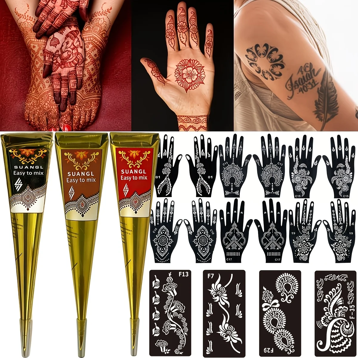 Semi Permanent Tattoo Kit with Stencils, Brown Black Red Tattoo Ink for Adults,Safe Non Irritating for Party Cosplay Daily Use
Semi Permanent Tattoo Kit with Stencils, Brown Black Red Tattoo Ink for Adults,Safe Non Irritating for Party Cosplay Daily Use