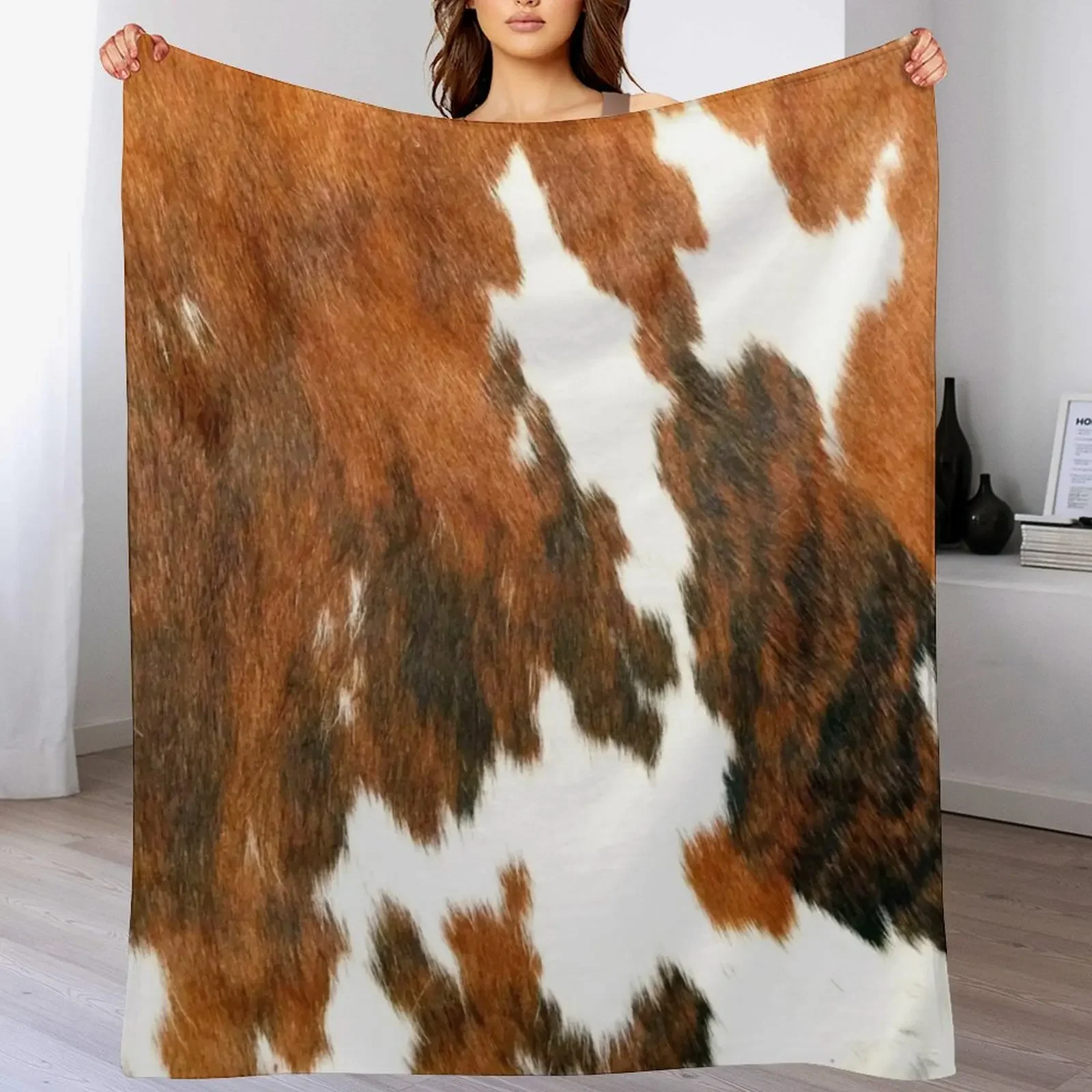 Cow skin fur in cowhide style Throw Blanket Color Fast Cozy Throw Blanket
Cow skin fur in cowhide style Throw Blanket Color Fast Cozy Throw Blanket