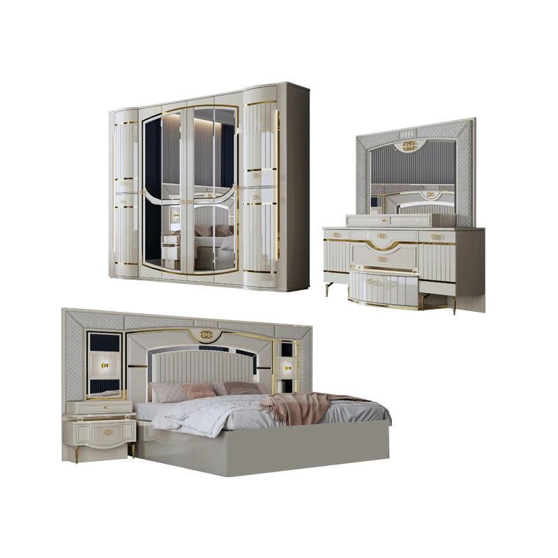 &Luxury Leather Double Master Room King Size Bed Set Home Villa Full Wooden MDF Queen Modern Bedroom Furniture Set
&Luxury Leather Double Master Room King Size Bed Set Home Villa Full Wooden MDF Queen Modern Bedroom Furniture Set