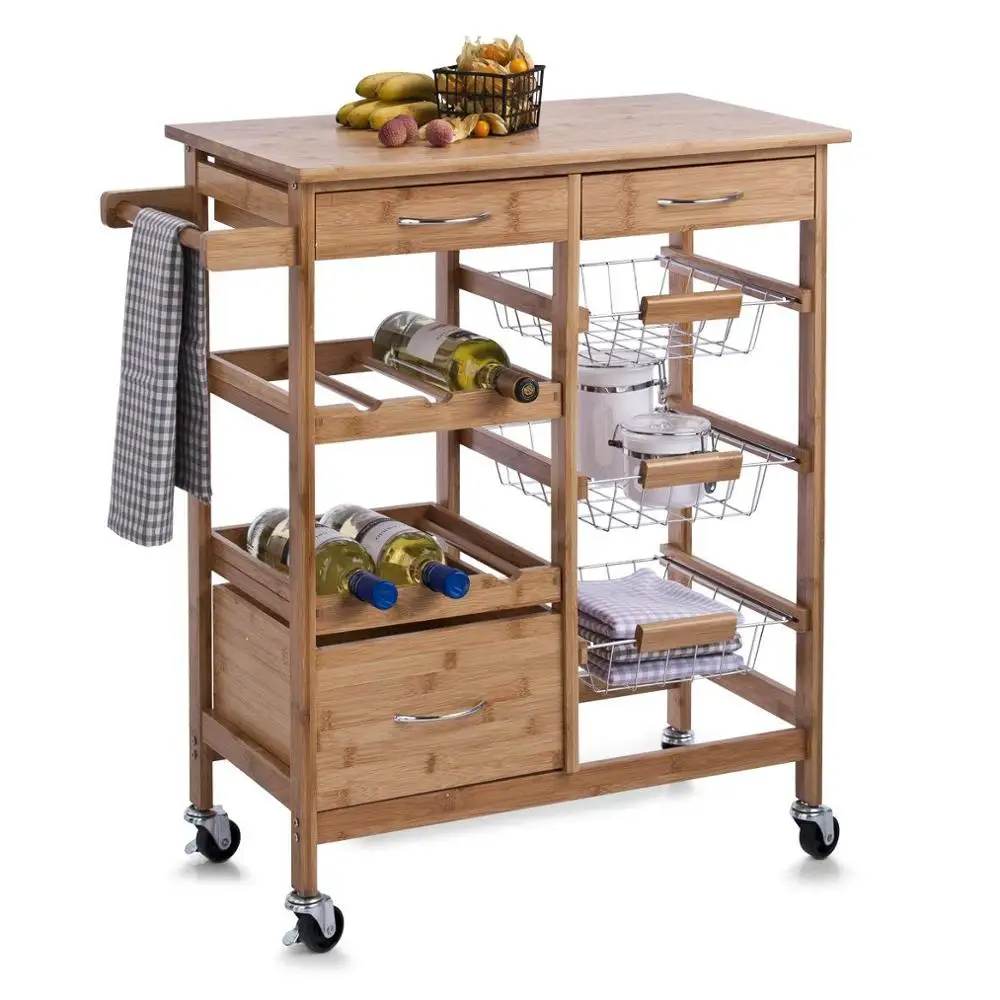 Bamboo Kitchen Trolley Cart Kitchen Storage Rack Serving Trolley with Drawer
Bamboo Kitchen Trolley Cart Kitchen Storage Rack Serving Trolley with Drawer