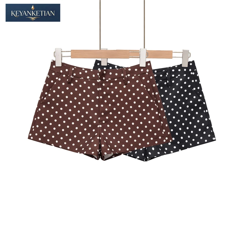 KEYANKETIAN 2026 Summer New Woman Retro style Casual Polka Dot Print Straight Leg Shorts Zipper High Waist Straight-leg Shorts
KEYANKETIAN 2026 Summer New Woman Retro style Casual Polka Dot Print Straight Leg Shorts Zipper High Waist Straight-leg Shorts