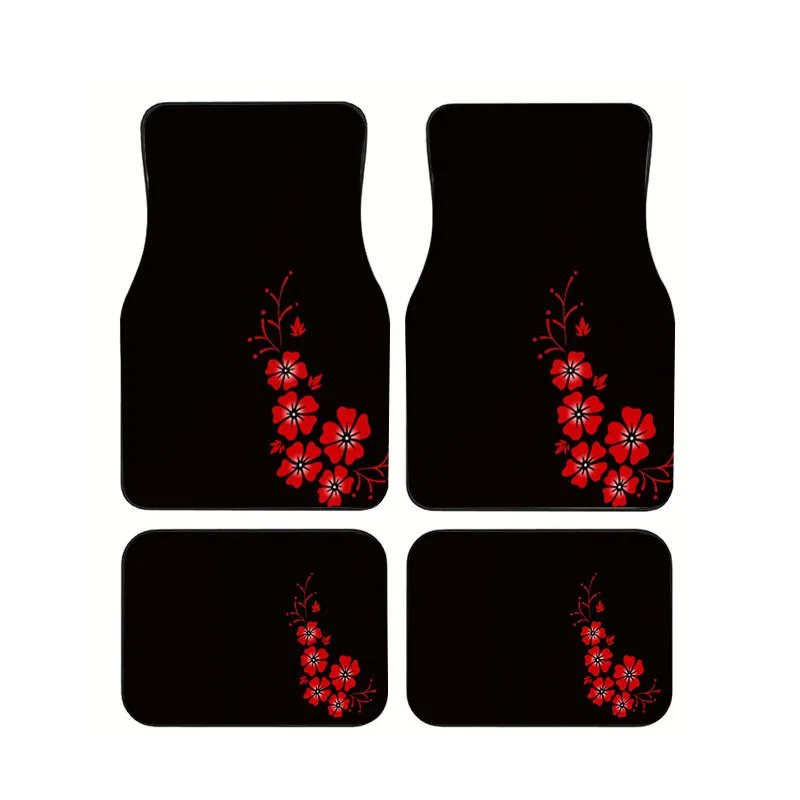 4Pcs Red Flower Black Background Print Car Floor Mats Universal Non-slip Waterproof Floor Mats for Car SUV Truck Interior Decor
4Pcs Red Flower Black Background Print Car Floor Mats Universal Non-slip Waterproof Floor Mats for Car SUV Truck Interior Decor