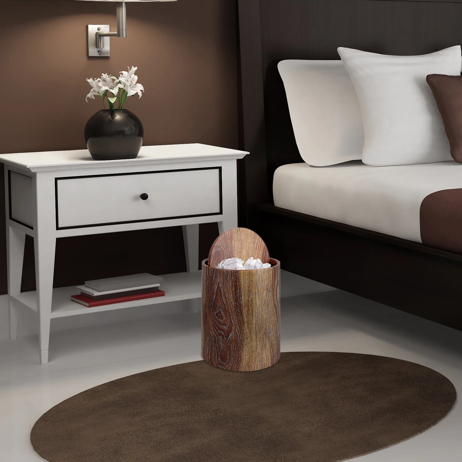 1 Imitation Wood Grain Trash Can Round Kitchen Bathroom Garbage Waste Bin PP Material Swing Lid Large Capacity Home Office Use
1 Imitation Wood Grain Trash Can Round Kitchen Bathroom Garbage Waste Bin PP Material Swing Lid Large Capacity Home Office Use