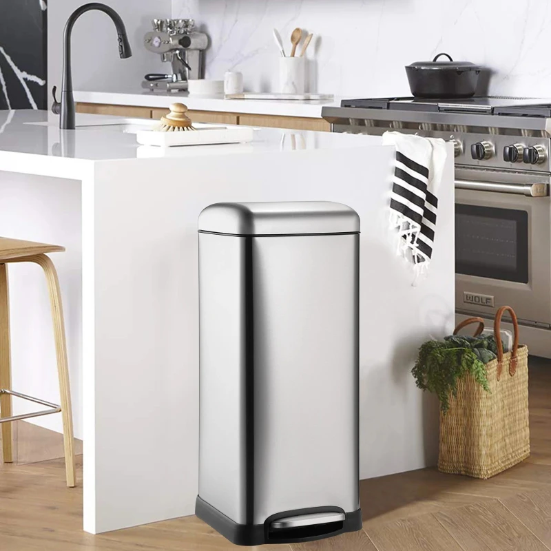 8 Gallon Step Trash Can, Square Fingerprint-Proof Garage Can with Soft-Close Lid for Home with Removable Inner Bucket
8 Gallon Step Trash Can, Square Fingerprint-Proof Garage Can with Soft-Close Lid for Home with Removable Inner Bucket