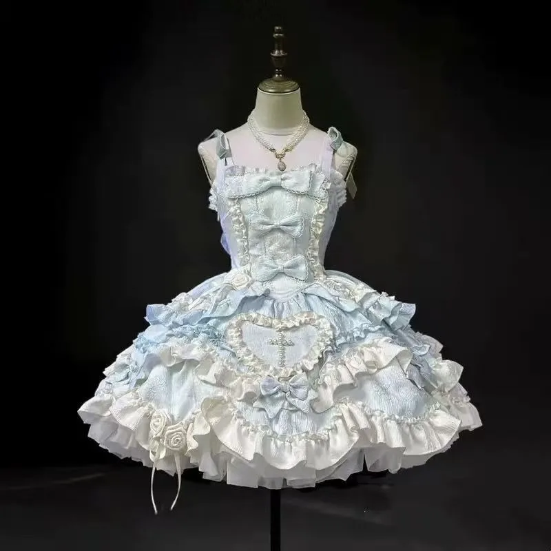 Kawaii Lolita Cosplay Costume Lovely Sweet Design Jsk Daily Princess Birthday Tutu Dress for Women Elegant Neck Sling Dresses
Kawaii Lolita Cosplay Costume Lovely Sweet Design Jsk Daily Princess Birthday Tutu Dress for Women Elegant Neck Sling Dresses