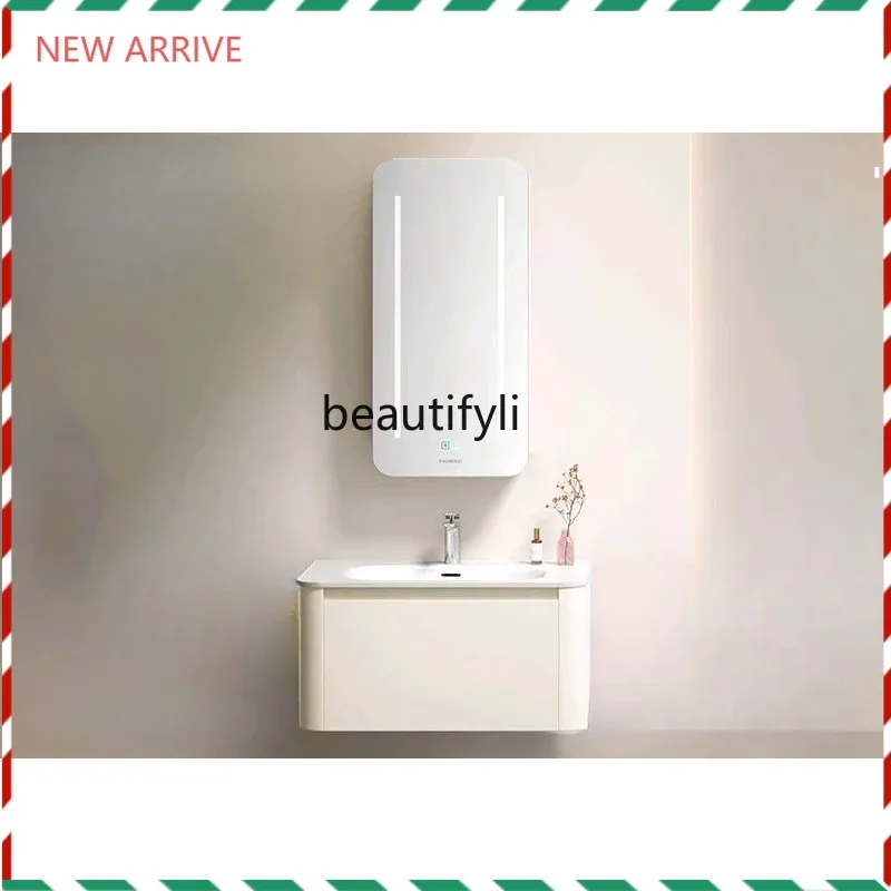 F356 Solid wood smart bathroom cabinet combination modern simple bathroom integrated basin washstand bathroom cabinet
F356 Solid wood smart bathroom cabinet combination modern simple bathroom integrated basin washstand bathroom cabinet
