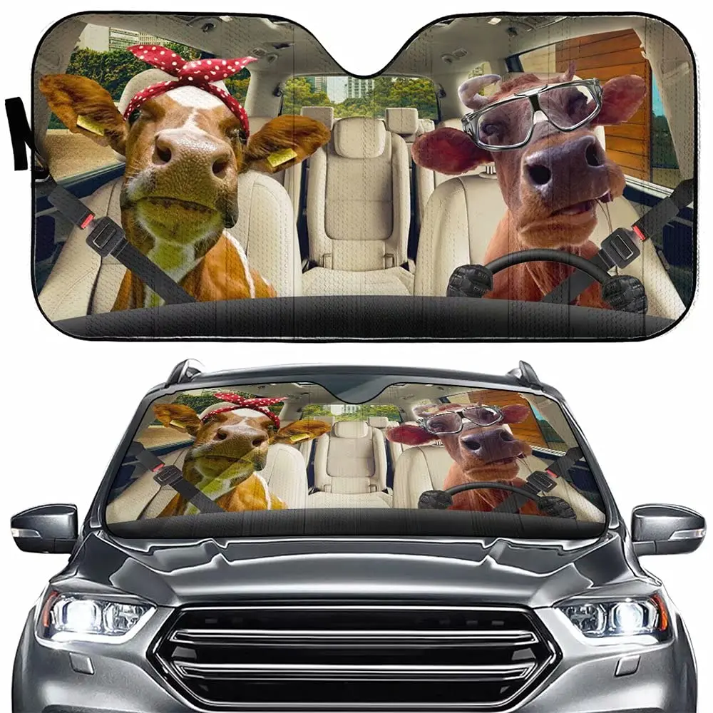 Farm Cow Driver Auto Windshield Sun Shade,Funny Heifer Couple Sun Visor Protector Sunshade for Car Truck SUV to Keep Your Vehicl
Farm Cow Driver Auto Windshield Sun Shade,Funny Heifer Couple Sun Visor Protector Sunshade for Car Truck SUV to Keep Your Vehicl
