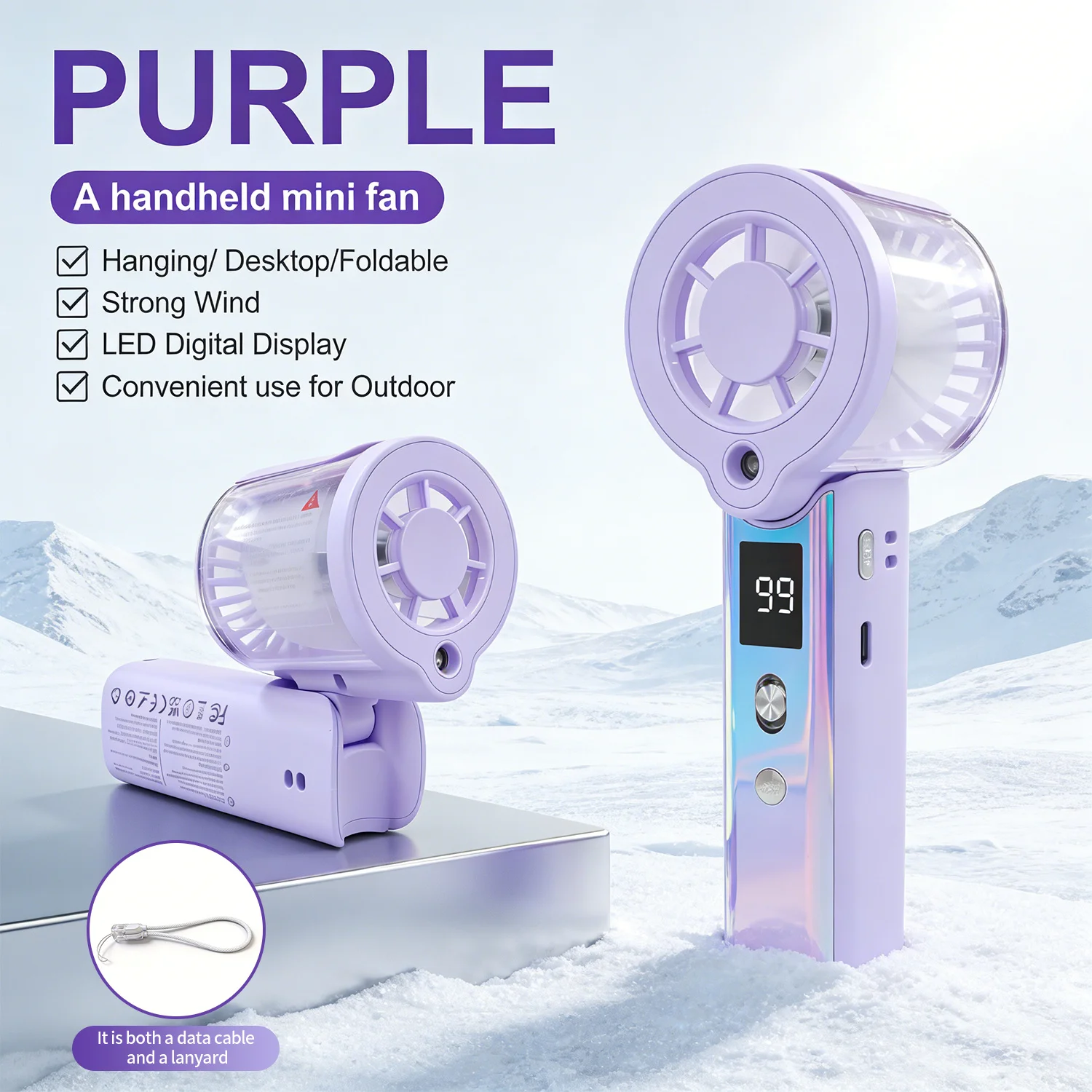 Portable Handheld Mist Fan with 100 Wind Speed Levels, 3000mAh Rechargeable Mini Personal Fan, USB Desktop Fan
Portable Handheld Mist Fan with 100 Wind Speed Levels, 3000mAh Rechargeable Mini Personal Fan, USB Desktop Fan