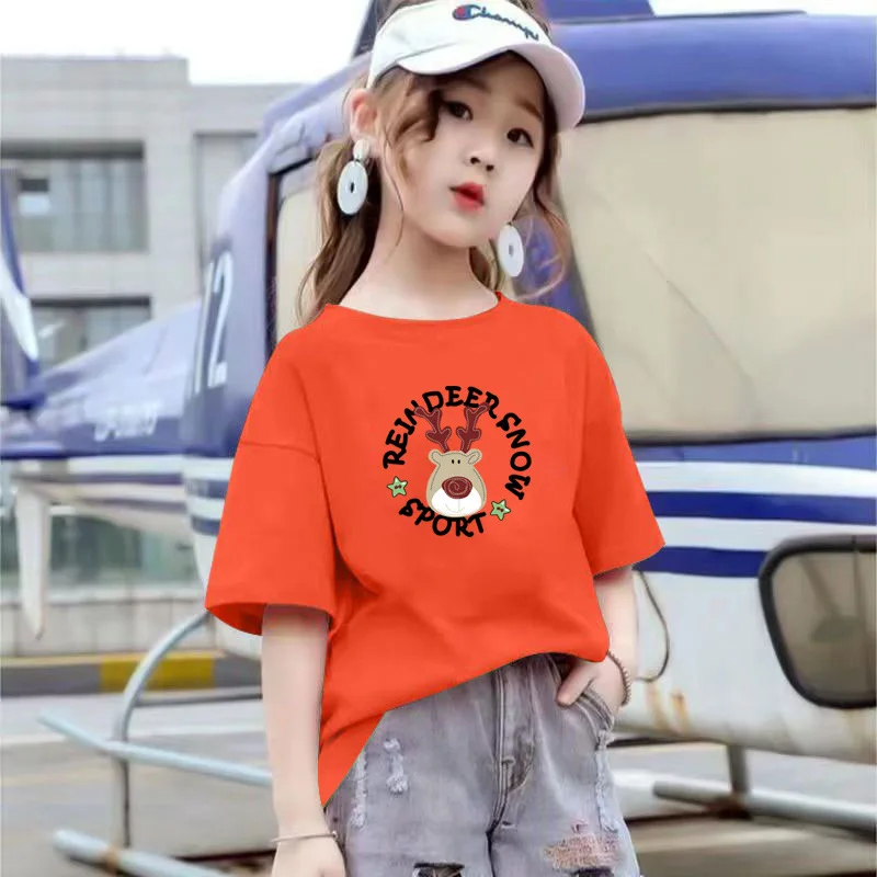 Girls' T-shirts, Children's Cartoon Deer Print Summer Children's Wear, and Half-sleeved Tops for Adults Kids Clothes
Girls' T-shirts, Children's Cartoon Deer Print Summer Children's Wear, and Half-sleeved Tops for Adults Kids Clothes