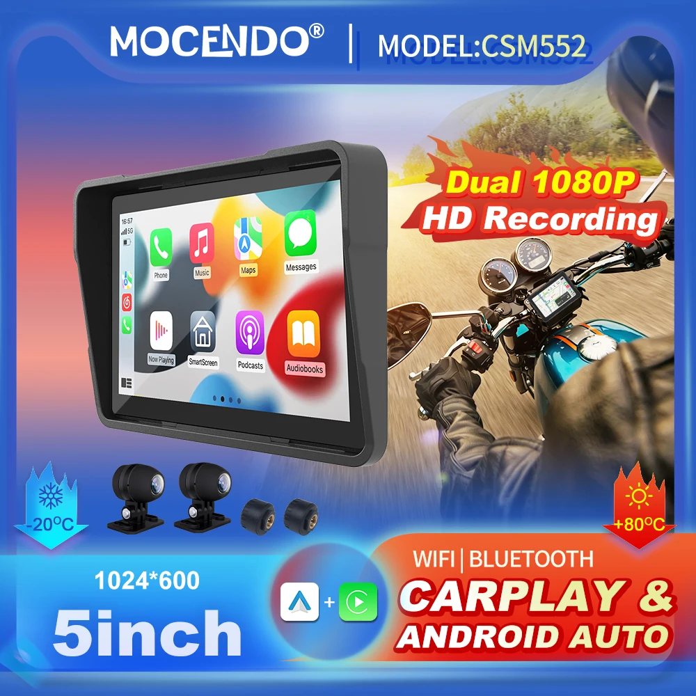 Wireless CarPlay Moto Android Auto 5“ Portable Digital Motorcycle Dashboard GPS Navigation Display Screen Monitor CSM552
Wireless CarPlay Moto Android Auto 5“ Portable Digital Motorcycle Dashboard GPS Navigation Display Screen Monitor CSM552