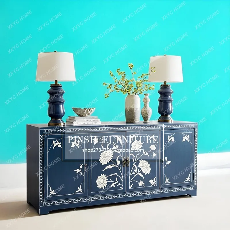 Neoclassical painted entrance solid wood dining side living room wall decorative locker
Neoclassical painted entrance solid wood dining side living room wall decorative locker