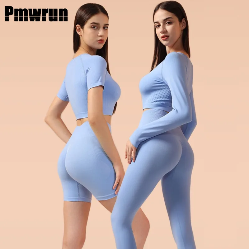 PMWRUN женский комплект из 2 предметов для фитнеса, бесшовный плиссированный костюм для йоги с высокой талией, плотный наряд с короткими рукавами, одежда для йоги для женщин
PMWRUN женский комплект из 2 предметов для фитнеса, бесшовный плиссированный костюм для йоги с высокой талией, плотный наряд с короткими рукавами, одежда для йоги для женщин