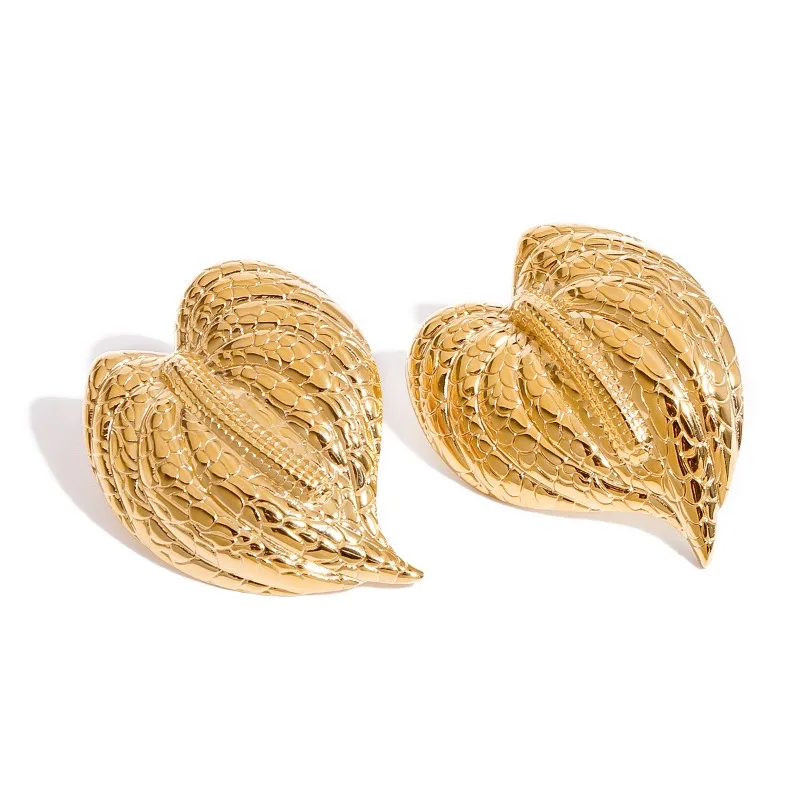 Minar Unique Design Metal Mallear Stria Leaf Dangle Earrings for Women Anti Tarnish 18K Gold PVD Plated Stainless Steel Jewelry
Minar Unique Design Metal Mallear Stria Leaf Dangle Earrings for Women Anti Tarnish 18K Gold PVD Plated Stainless Steel Jewelry
