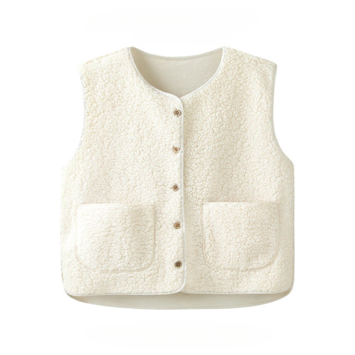 Autumn and Winter Retro Lamb Plush Vest Jackets Women's Solid Color O-neck Sleeveless Casual Versatile Single Breasted Waistcoat
Autumn and Winter Retro Lamb Plush Vest Jackets Women's Solid Color O-neck Sleeveless Casual Versatile Single Breasted Waistcoat