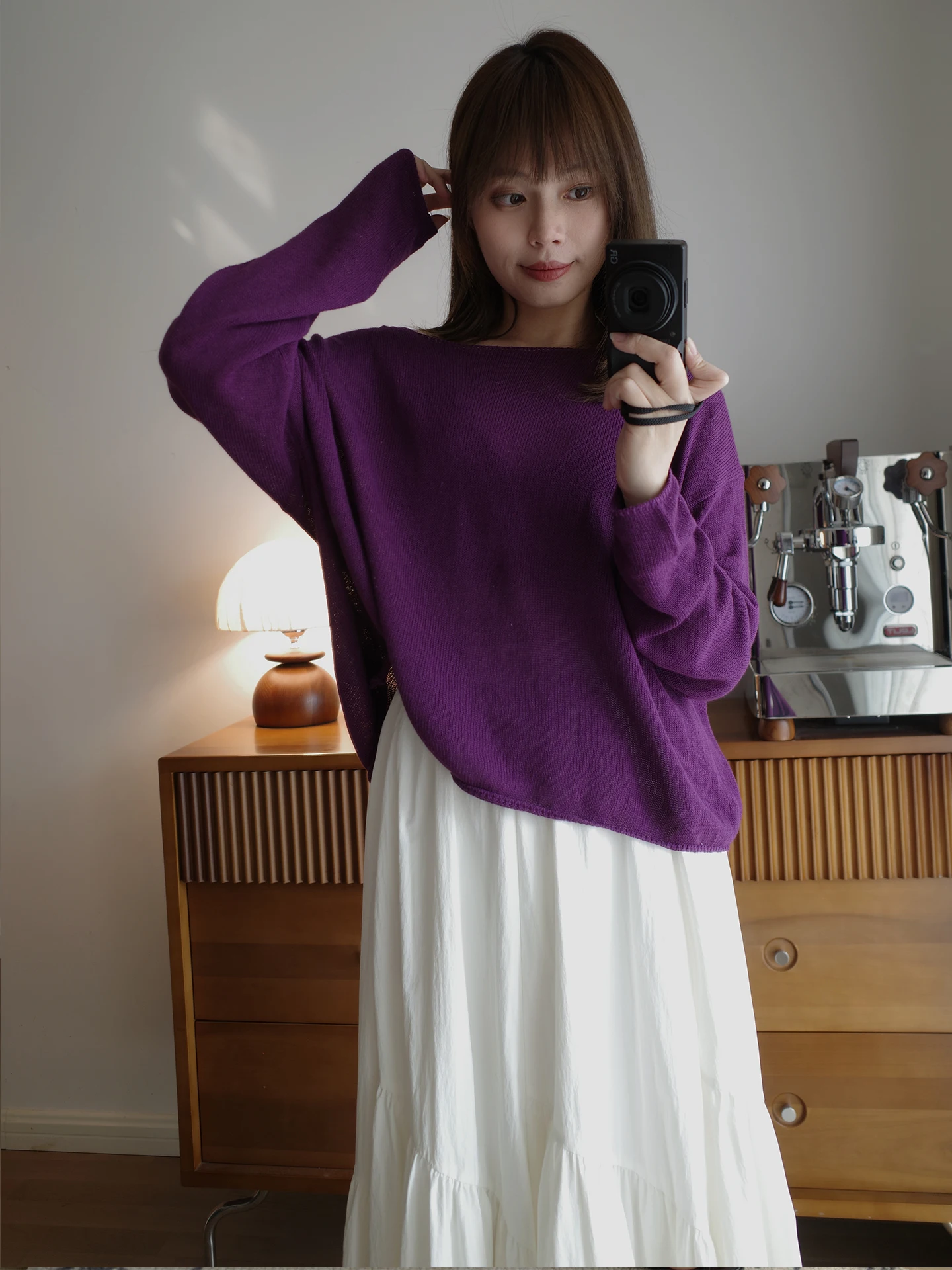 Lean Grape Purple Linen Breathable Knitwear Loose Boat Neck Top Japanese Style Spring New Arrival Women's Long Sleeve Shirt
Lean Grape Purple Linen Breathable Knitwear Loose Boat Neck Top Japanese Style Spring New Arrival Women's Long Sleeve Shirt