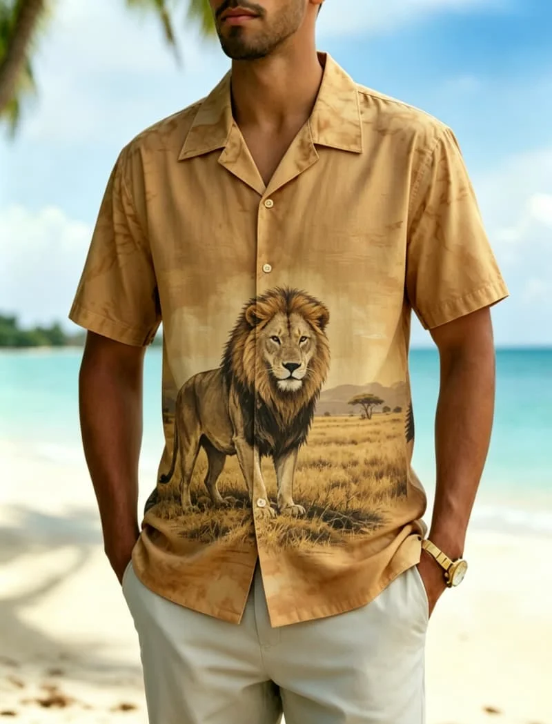 Men's Wild Animal Nature Print Shirt, Wildlife Style for Summer Holiday, Beach Trips, Daily Outings & Casual Wear
Men's Wild Animal Nature Print Shirt, Wildlife Style for Summer Holiday, Beach Trips, Daily Outings & Casual Wear