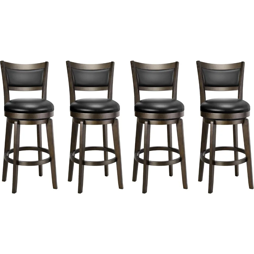 Swivel Bar Stools Set of 4, 26 Inch Counter Height Barstools, Black Faux Leather Bars Stool with High Backrest, Bar Stools
Swivel Bar Stools Set of 4, 26 Inch Counter Height Barstools, Black Faux Leather Bars Stool with High Backrest, Bar Stools