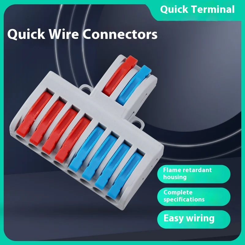 Two-in-eight-outlet Quick Wiring Terminal Wire Lamp Connector Wire Connection Wire Decoration Equipment 10 Pcs SPL-82
Two-in-eight-outlet Quick Wiring Terminal Wire Lamp Connector Wire Connection Wire Decoration Equipment 10 Pcs SPL-82