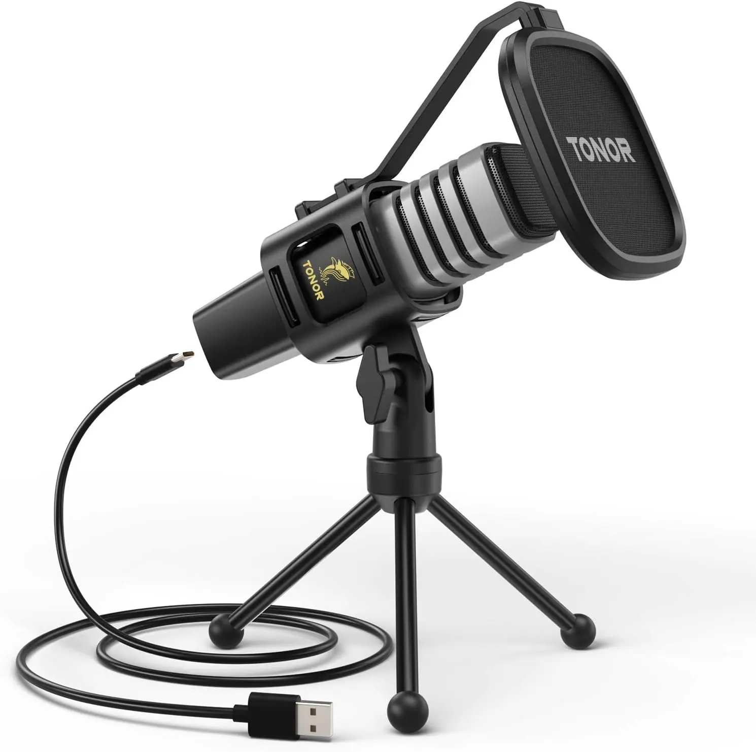 USB Microphone for PC, Cardioid Condenser Mic with Stand, Pop Filter, Shock Mount for Streaming, Podcasting, Gaming
USB Microphone for PC, Cardioid Condenser Mic with Stand, Pop Filter, Shock Mount for Streaming, Podcasting, Gaming