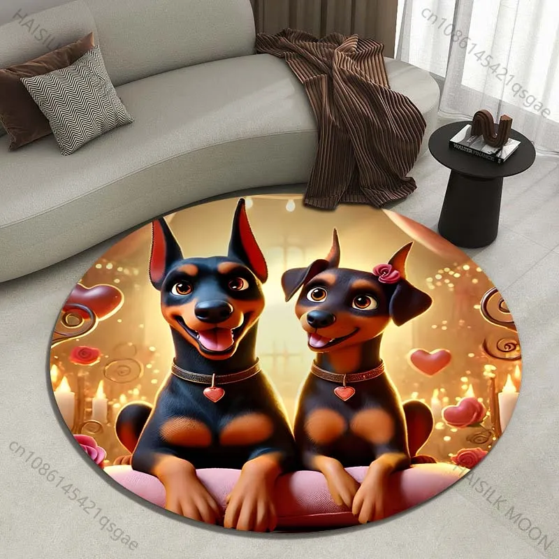 Multiple sizes Two dogs heart background romantic setting Print Round Carpet Living Room Bedroom Table Chair Sofa Decor Carpet
Multiple sizes Two dogs heart background romantic setting Print Round Carpet Living Room Bedroom Table Chair Sofa Decor Carpet