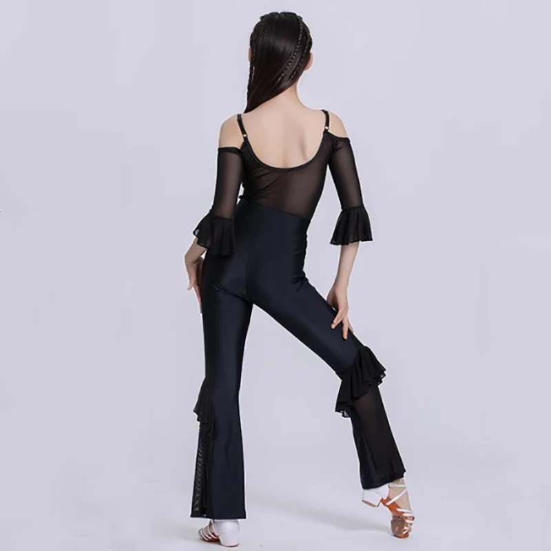 Kids Girls Latin Dance Costume Women's Mesh Bodysuit and Trumpet Pants Children Competition Latin Performance Training Suits
Kids Girls Latin Dance Costume Women's Mesh Bodysuit and Trumpet Pants Children Competition Latin Performance Training Suits