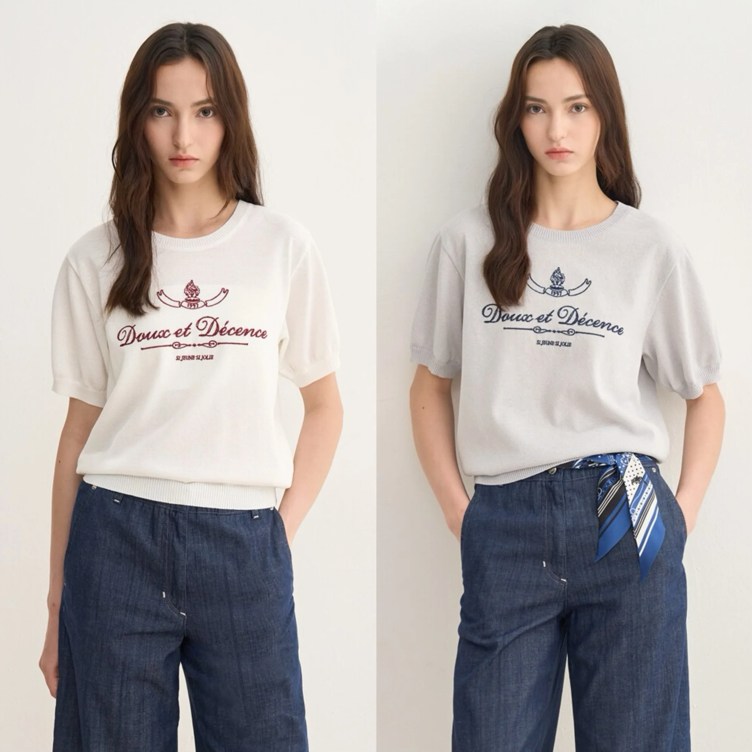 Lightweight Breathable ort Sve Knitted irt round Ne Letter Embroidery Slimming Versatile Korean Single SJ*J Summer A...
Lightweight Breathable ort Sve Knitted irt round Ne Letter Embroidery Slimming Versatile Korean Single SJ*J Summer A...