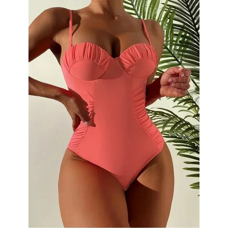 2025 One Piece Swimsuit Swimwear Women Sexy Push Up Pleated Solid Bathing Suit Beachwear New Maio Feminino Praia Banadores Mujer
2025 One Piece Swimsuit Swimwear Women Sexy Push Up Pleated Solid Bathing Suit Beachwear New Maio Feminino Praia Banadores Mujer