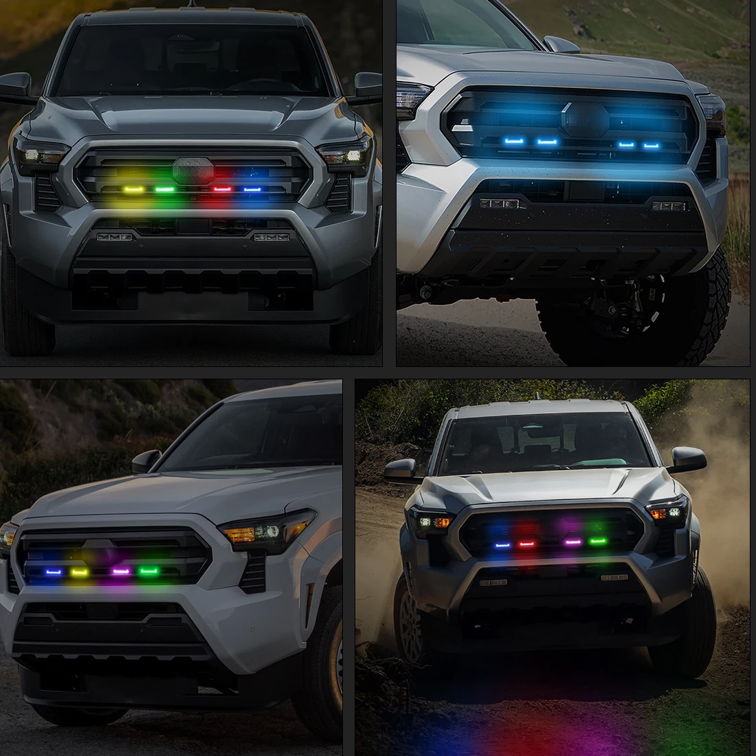 For Toyota Tacoma 2024 SR/SR5 RGB Grille Light with High Density LED Beads Can be Controlled by APP Smoky Color Car Accessories
For Toyota Tacoma 2024 SR/SR5 RGB Grille Light with High Density LED Beads Can be Controlled by APP Smoky Color Car Accessories