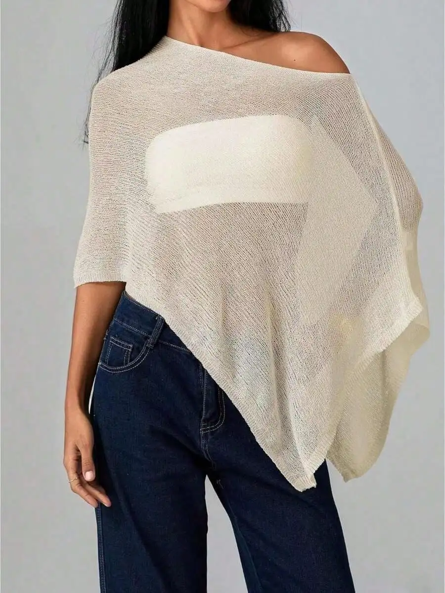 Women Sheer Knit Crochet Poncho Top Mesh Off Shoulder Shrug Summer Asymmetrical Shawl See Through Bolero Cover Up Tops
Women Sheer Knit Crochet Poncho Top Mesh Off Shoulder Shrug Summer Asymmetrical Shawl See Through Bolero Cover Up Tops