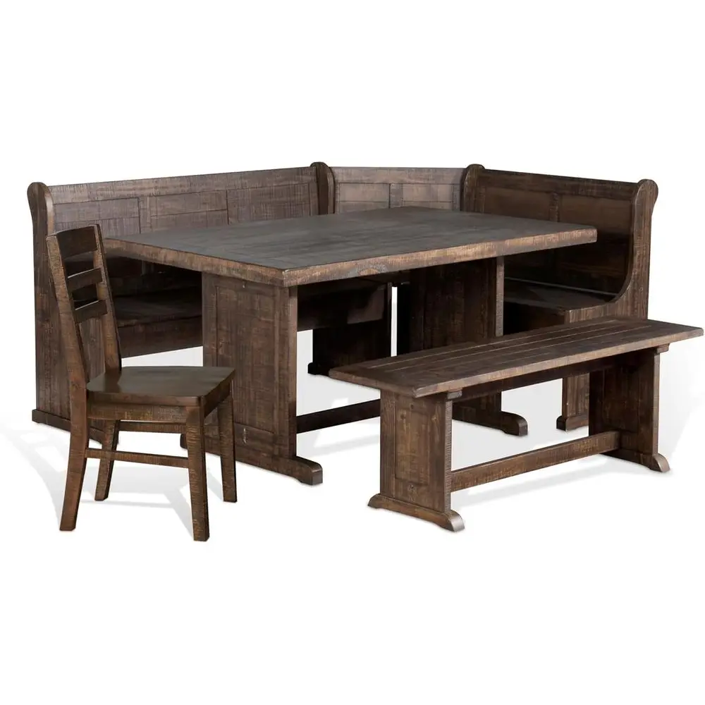 armhouse Wood Kitchen Breakast Dining Nook Set with Table, Reversible Bench, Chair and Hidden Storage in Tobacco Lea
armhouse Wood Kitchen Breakast Dining Nook Set with Table, Reversible Bench, Chair and Hidden Storage in Tobacco Lea