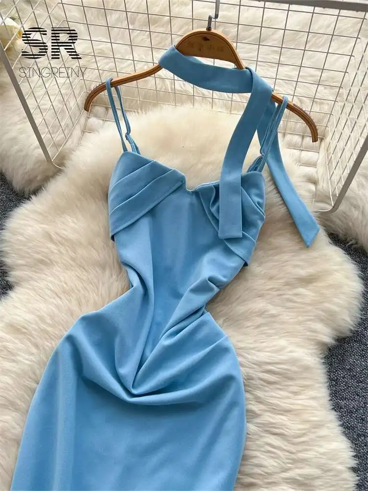 BabYoung Spaghetti Strap Scarf Sexy Party 2025 Fashion Zipper Deisgn French Style Blue Backless Split Evening Dress
BabYoung Spaghetti Strap Scarf Sexy Party 2025 Fashion Zipper Deisgn French Style Blue Backless Split Evening Dress