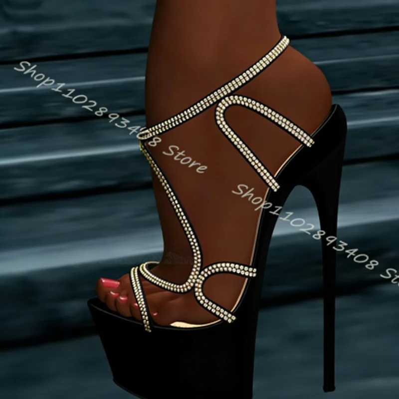 Black Rhinestone Rivet Decor Sandals Platform Open Toe Solid Women Shoes Summer Stylish Dress Sexy Shoes Zapatos Para Mujere
Black Rhinestone Rivet Decor Sandals Platform Open Toe Solid Women Shoes Summer Stylish Dress Sexy Shoes Zapatos Para Mujere