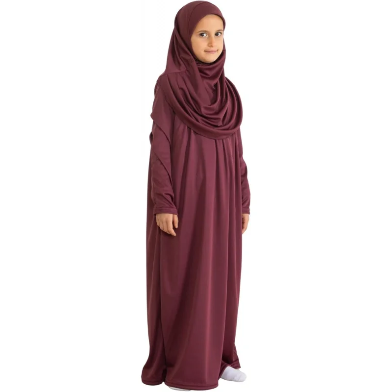 Kids Prayer Dress Muslim Clothes for Girls Long Sleeve Abaya with Hijab Two Piece Maxi Islamic Set Scarf Kaftan Jilbab
Kids Prayer Dress Muslim Clothes for Girls Long Sleeve Abaya with Hijab Two Piece Maxi Islamic Set Scarf Kaftan Jilbab