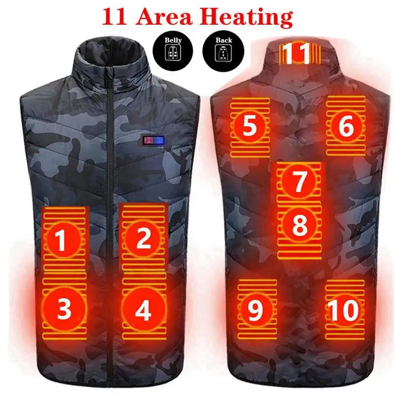 Winter 11 Areas Heated Camouflage Vest Men Keep warm Vest USB Electric Heating Jacket Thermal Waistcoat Hunting Outdoor Vest
Winter 11 Areas Heated Camouflage Vest Men Keep warm Vest USB Electric Heating Jacket Thermal Waistcoat Hunting Outdoor Vest