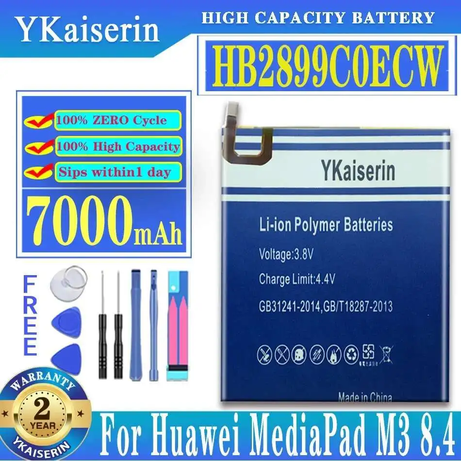 Tablet Battery 7000Mah For Huawei Mediapad M3 8.4" Btv-W09 Btv-DL09 Sht-AL09 Sht-W09 HB2899C0ECW High Quality Metal Version
Tablet Battery 7000Mah For Huawei Mediapad M3 8.4" Btv-W09 Btv-DL09 Sht-AL09 Sht-W09 HB2899C0ECW High Quality Metal Version