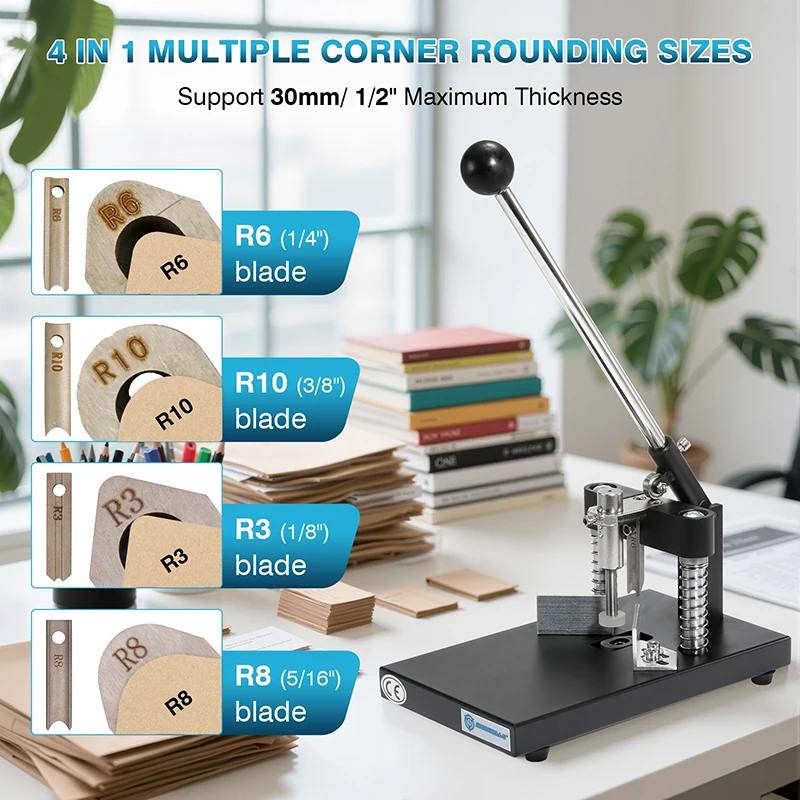 Black/Silver Manual Cutting Fillet Machine Thickness Heavy Duty Metal Corner Cutting Machine With Die Blade For Office Business
Black/Silver Manual Cutting Fillet Machine Thickness Heavy Duty Metal Corner Cutting Machine With Die Blade For Office Business