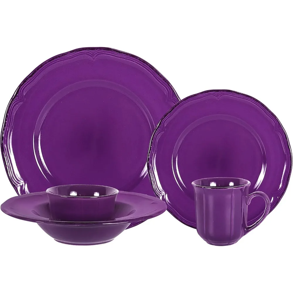 Stoneware French Countryside 20pc Dinnerware Set, Speckled and Antique Purple
Stoneware French Countryside 20pc Dinnerware Set, Speckled and Antique Purple