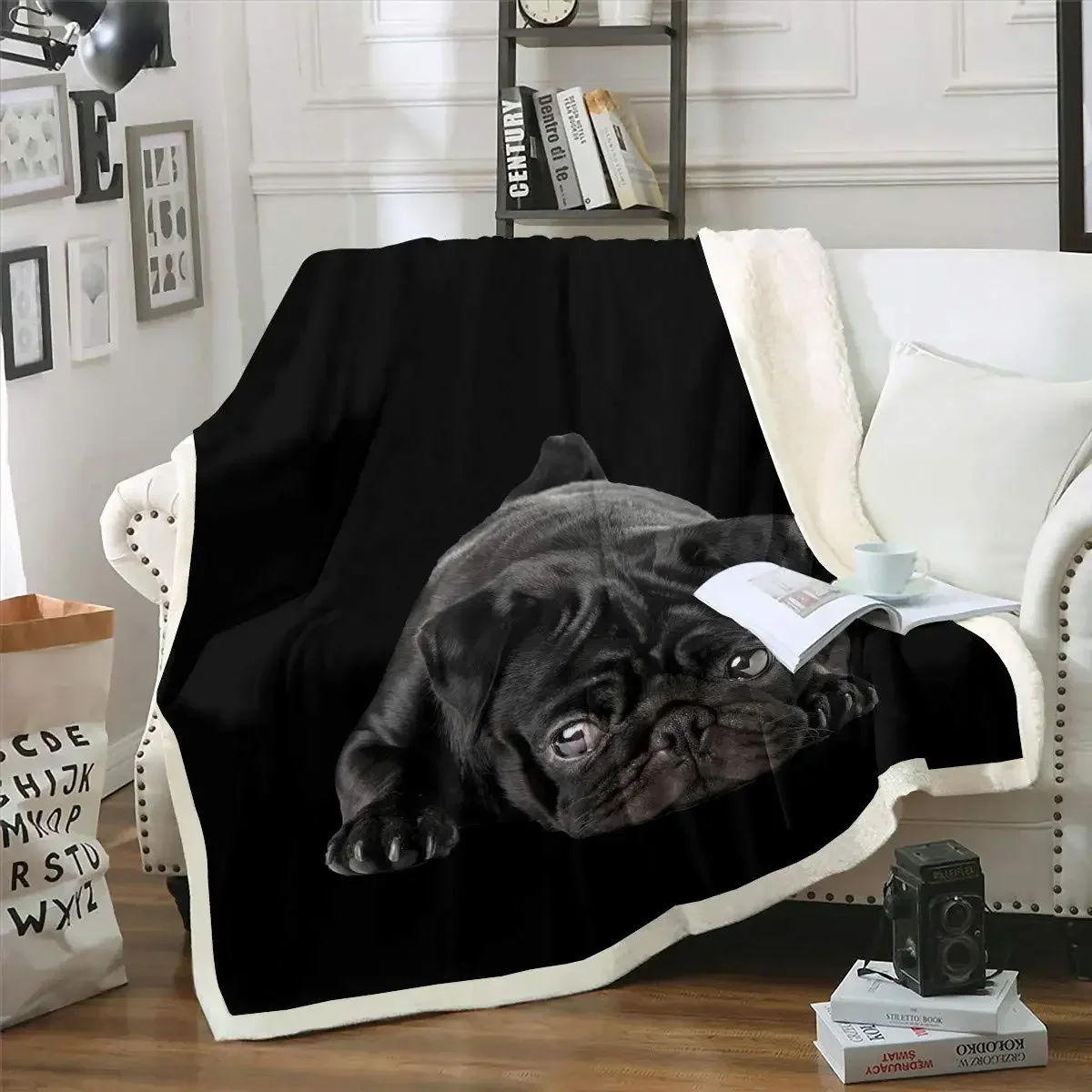 Dog Printed Sherpa Blanket Cute Pug Dog Fleece Throw Blanket 3D Animal Theme Plush Blanket for Sofa Bed Couch Room Decor Lovely
Dog Printed Sherpa Blanket Cute Pug Dog Fleece Throw Blanket 3D Animal Theme Plush Blanket for Sofa Bed Couch Room Decor Lovely