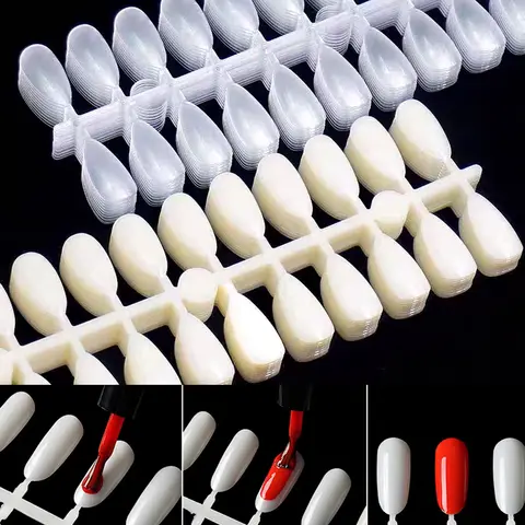 240 pezzi punte per unghie finte carta colorata trasparente mandorla/caffè punte per unghie finte per smalto gel UV display strumenti per manicure per pratica unghie finte