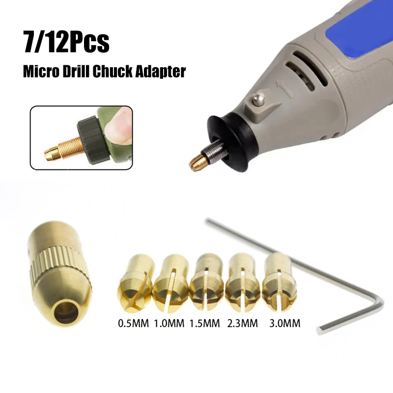 7/12Pcs/set Drill Chucks Adapter 2mm-5mm Mini Drill Chucks For Dremel Chuck Adapter Micro Collet Brass For Power Rotary Tool
7/12Pcs/set Drill Chucks Adapter 2mm-5mm Mini Drill Chucks For Dremel Chuck Adapter Micro Collet Brass For Power Rotary Tool