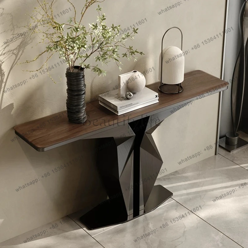 Entry entrance villa against the wall Modern simple rock slab entrance table
Entry entrance villa against the wall Modern simple rock slab entrance table