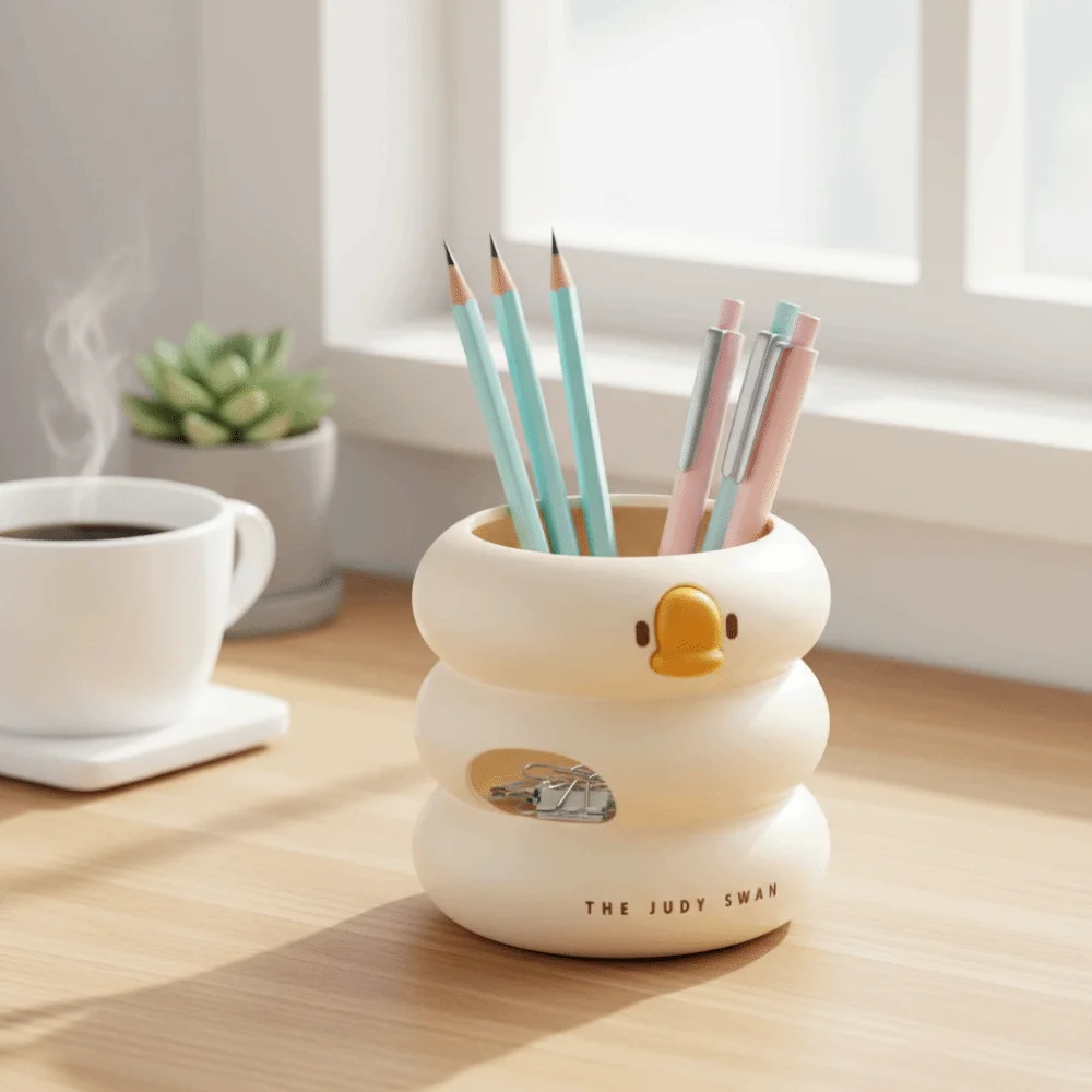 Large-capacity Duck-Shaped Desk Organizer Cartoon Design Ice Cream Theme Pen Holder Multi Functional Duck Shape Storage Box
Large-capacity Duck-Shaped Desk Organizer Cartoon Design Ice Cream Theme Pen Holder Multi Functional Duck Shape Storage Box