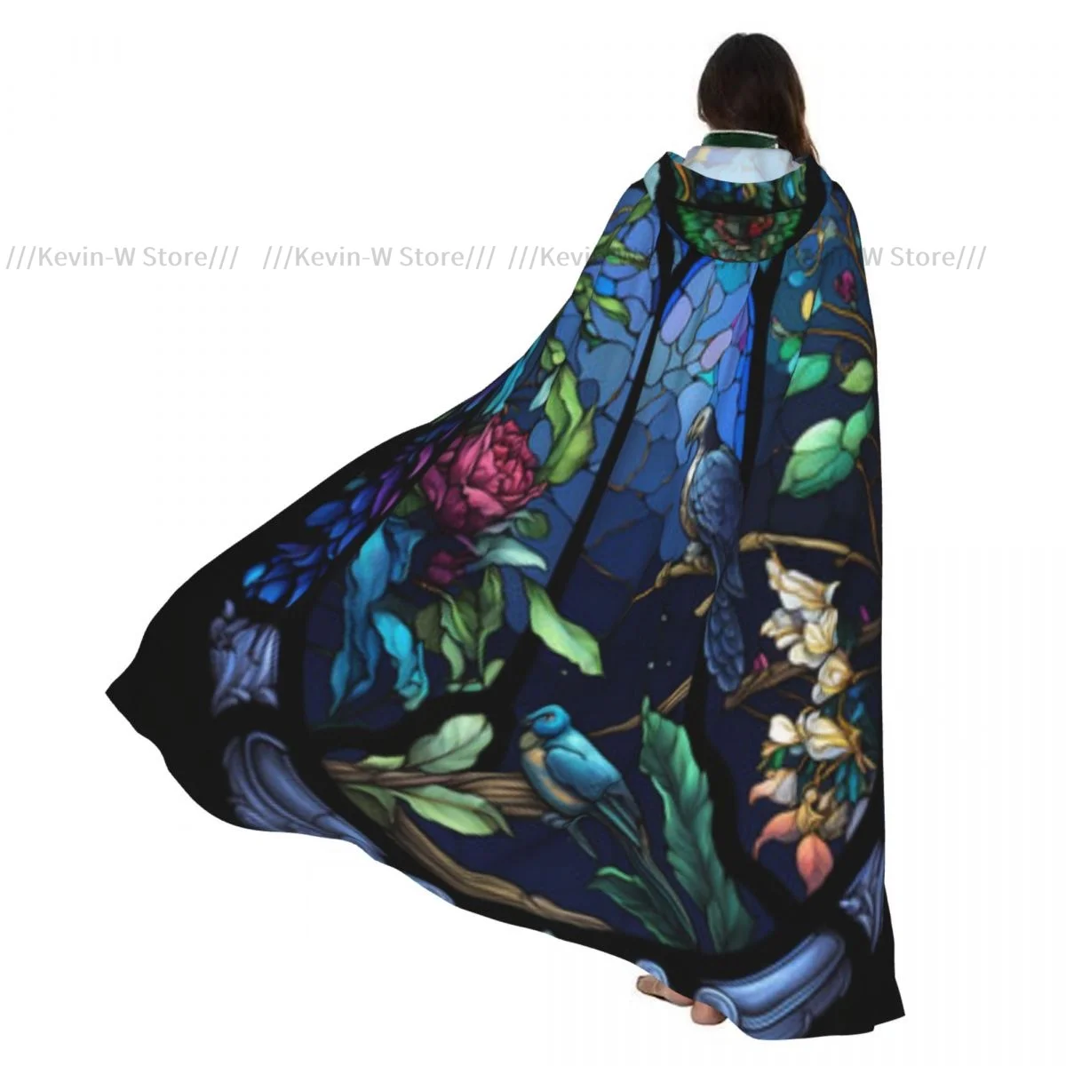 Unisex Witch Party Reversible Hooded Adult Vampires Cape Cloak Stained Glass Style With Birds And Flowers
Unisex Witch Party Reversible Hooded Adult Vampires Cape Cloak Stained Glass Style With Birds And Flowers