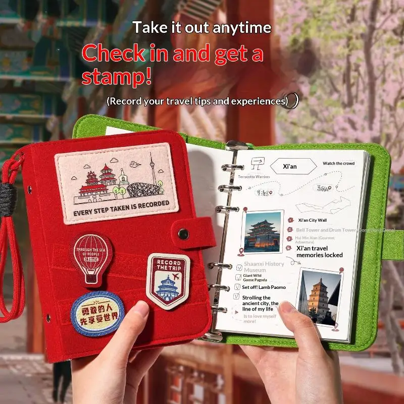 Unique Felt Travel Check-In Stamp Album, Blank Page Scenic Spot Souvenir Notebook, Creative Collecting Card Book for Travel Love
Unique Felt Travel Check-In Stamp Album, Blank Page Scenic Spot Souvenir Notebook, Creative Collecting Card Book for Travel Love