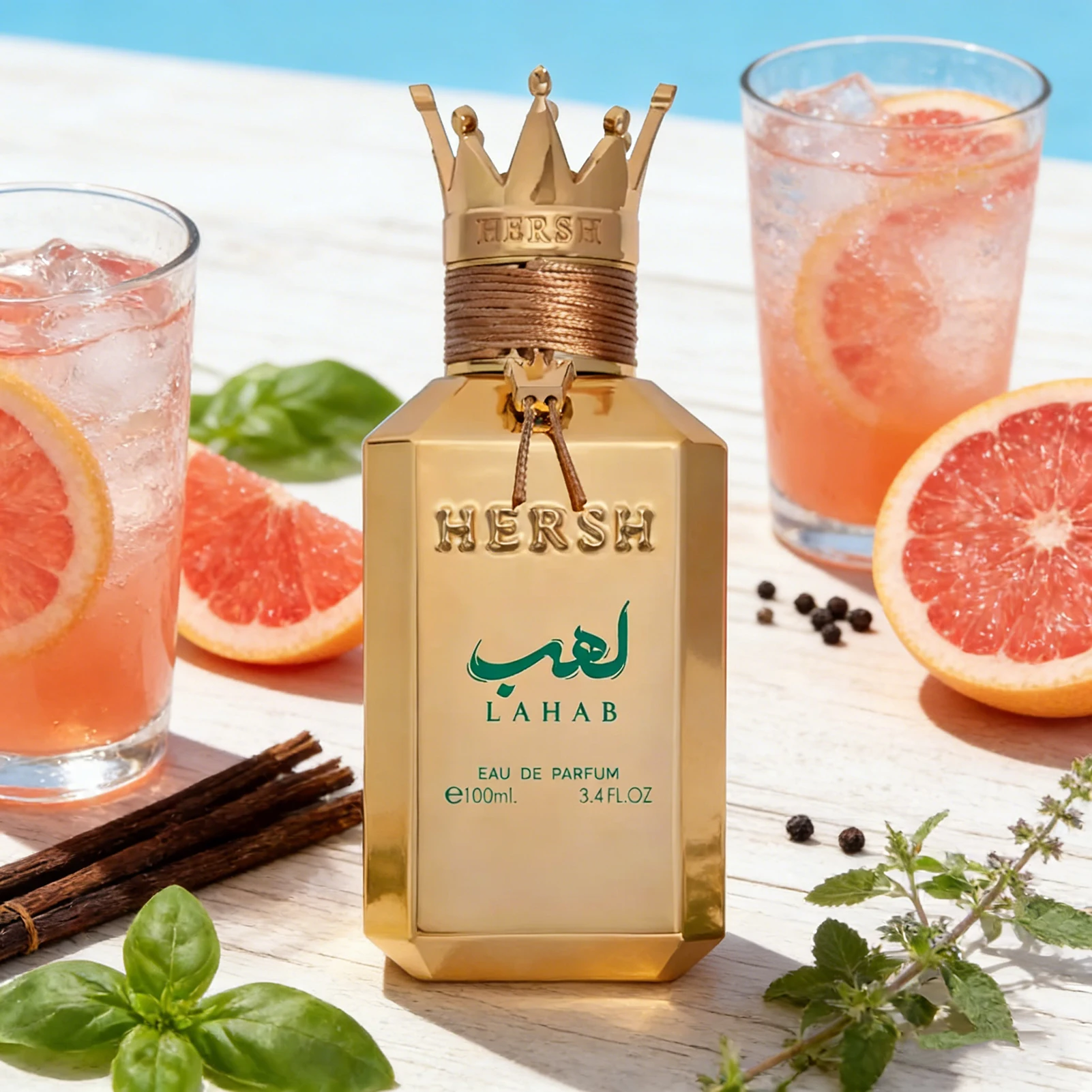 3.4 Oz Hersh Lahab Perfume EDP Spray | Long Lasting Cologne with Luxury Golden Crown, Aromatic Fragrance, Perfect Gift
3.4 Oz Hersh Lahab Perfume EDP Spray | Long Lasting Cologne with Luxury Golden Crown, Aromatic Fragrance, Perfect Gift