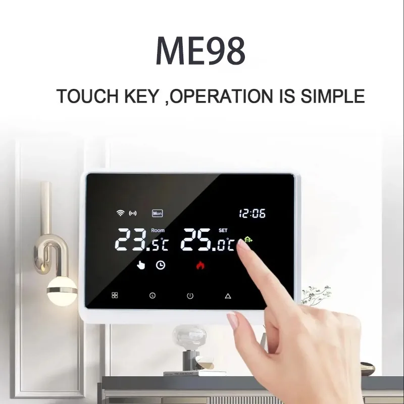 New ME98 Tuya Wifi LCD Touch Screen Floor Heating Wall Mounted Thermostat, WiFi Thermostat
New ME98 Tuya Wifi LCD Touch Screen Floor Heating Wall Mounted Thermostat, WiFi Thermostat
