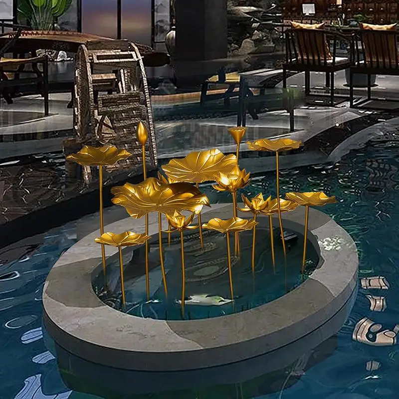 Wrought iron lotus floor ornament hotel indoor courtyard water feature lotus decoration creative landscape decoration
Wrought iron lotus floor ornament hotel indoor courtyard water feature lotus decoration creative landscape decoration
