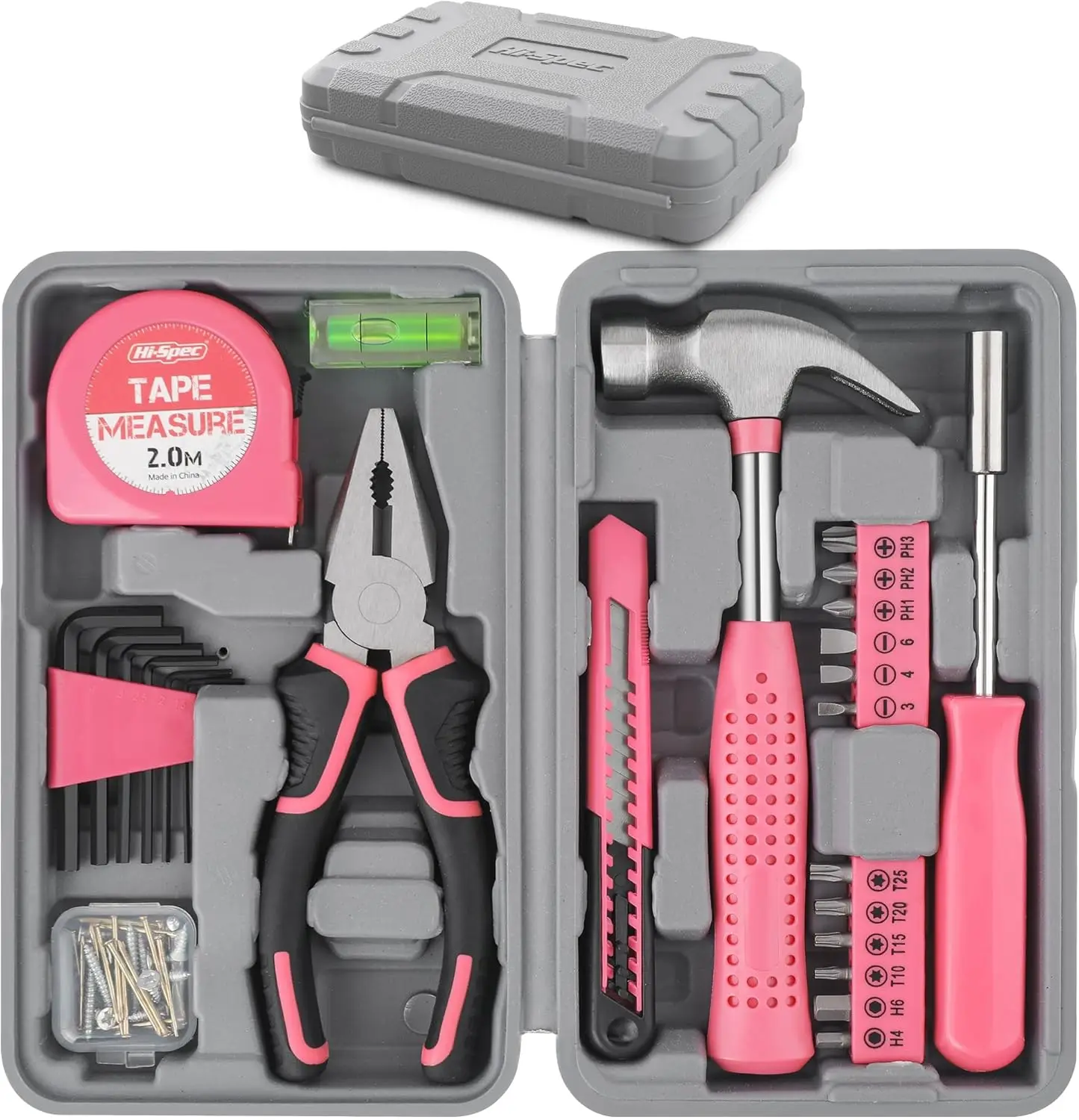 25-Piece Pink Compact Tool Kit for Women - Mini Household DIY Tools with Case, Ideal for Beginners
25-Piece Pink Compact Tool Kit for Women - Mini Household DIY Tools with Case, Ideal for Beginners